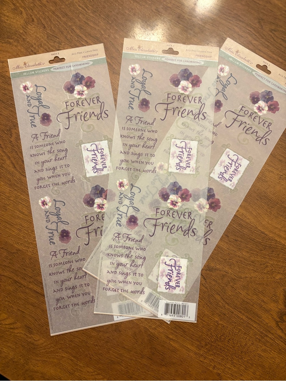 Forever Friends Decorative Sticker Sheets in Purple by